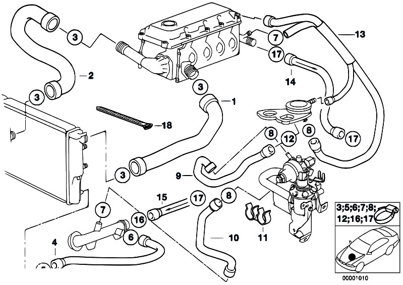 Original Parts For E34 518g M43 Touring    Engine   Cooling