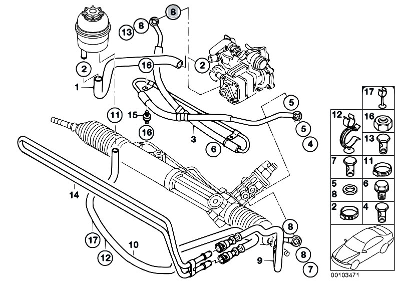 Original Parts for E46 318Ci N46 Coupe / Steering/ Hydro Steering Oil