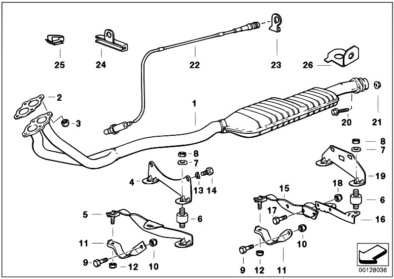 Bmw e36 exhaust system diagram #3
