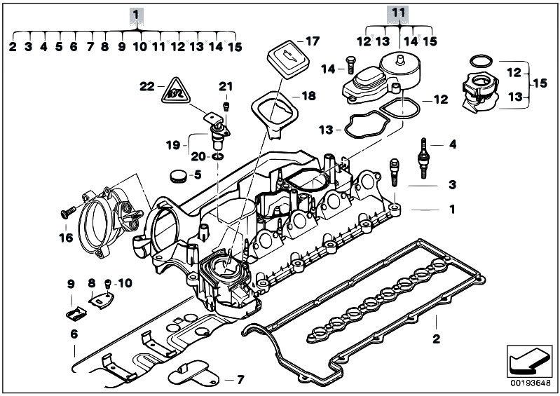 Original Parts for E46 320td M47N Compact / Engine/ Cylinder Head Cover