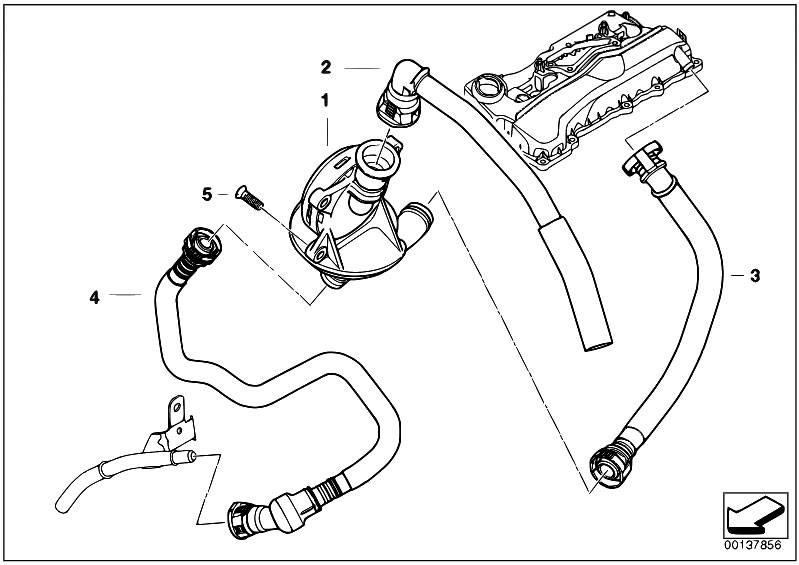 Original Parts for E87 120i N46 5 doors / Engine/ Crankcase Ventilation