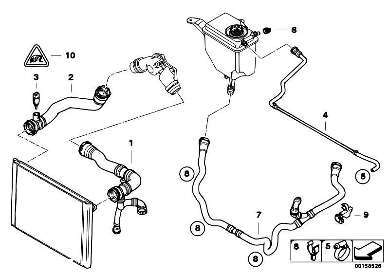 Original Parts for E60 530i M54 Sedan / Radiator/ Cooling System Water