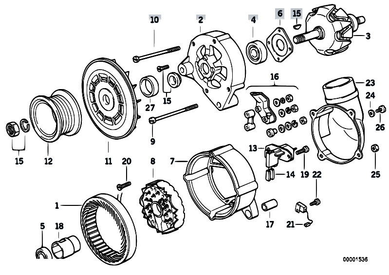 Original Parts for E36 320i M50 Sedan / Engine Electrical ... delcotron alternator wiring diagram 