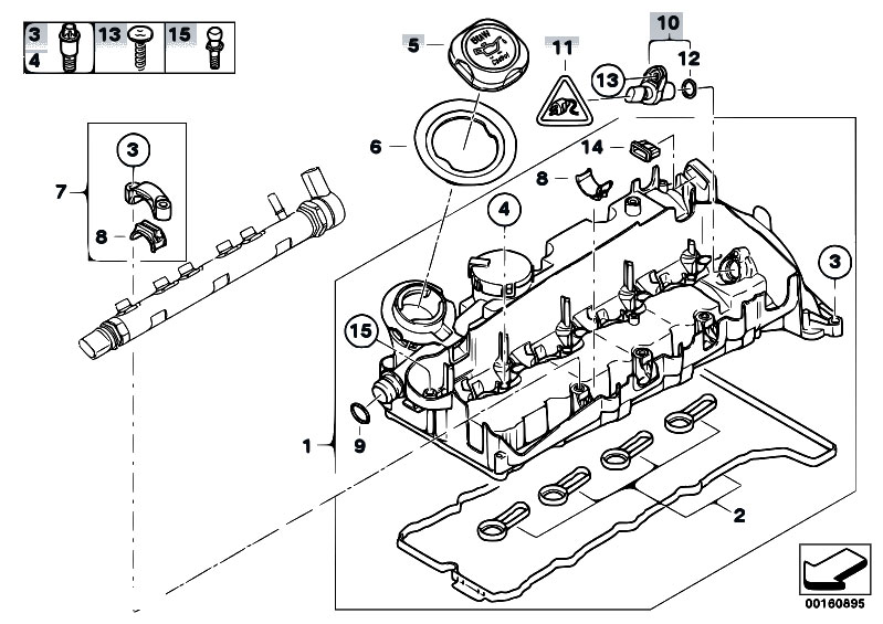 Original Parts for E83N X3 2.0d N47 SAV / Engine/ Cylinder Head Cover