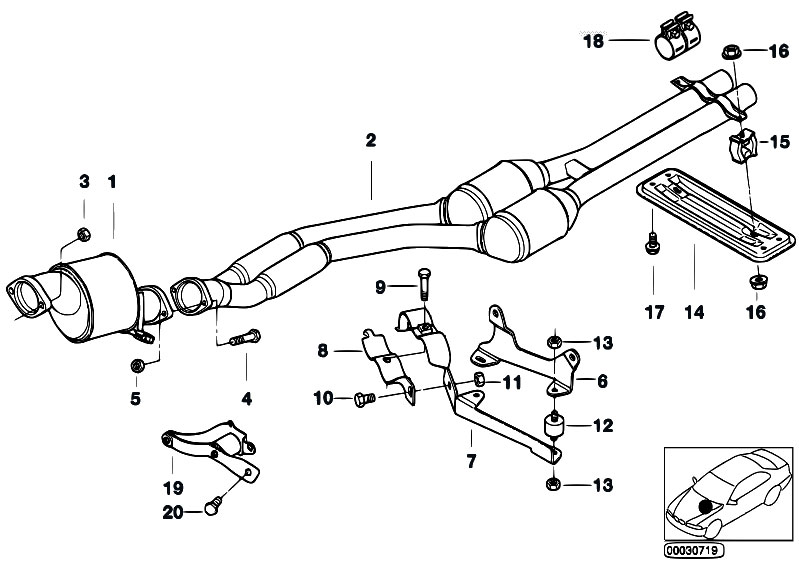 Original Parts For E38 730d M57 Sedan Exhaust System