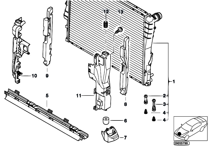 Original Parts For E46 323i M52 Sedan    Radiator   Mounting