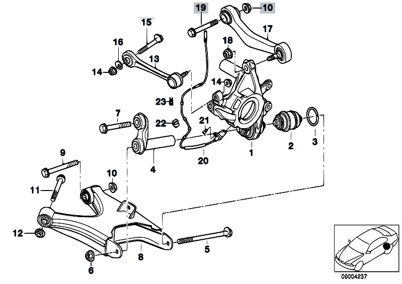 Original Parts For E38 730il M60 Sedan Rear Axle Rear
