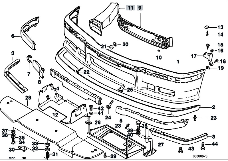 Bmw e36 front bumper diagram #4