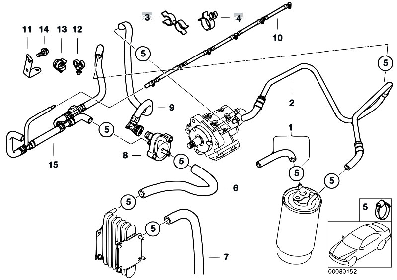 Original Parts for E46 330d M57 Touring / Fuel Preparation System/ Fuel