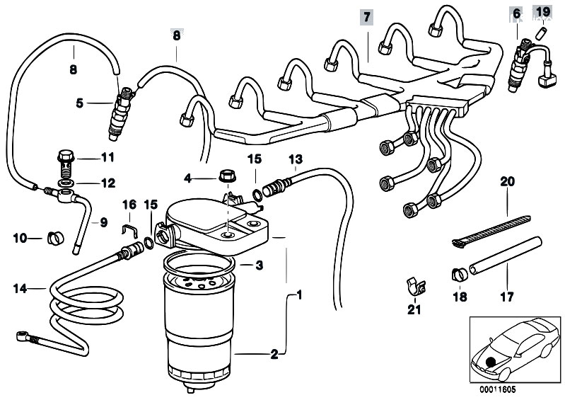 Original Parts For E38 725tds M51 Sedan Fuel Preparation