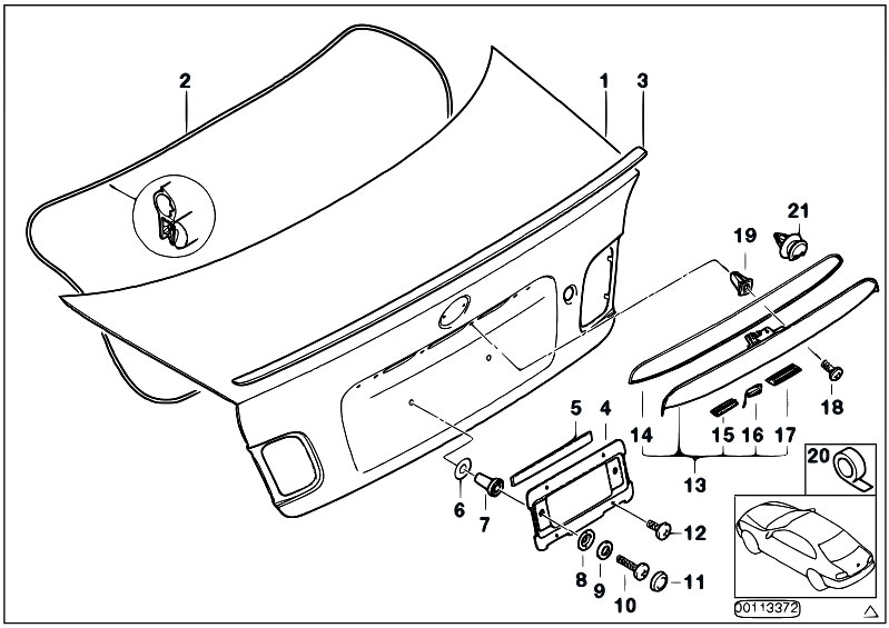 Slot achterklep bmw e60
