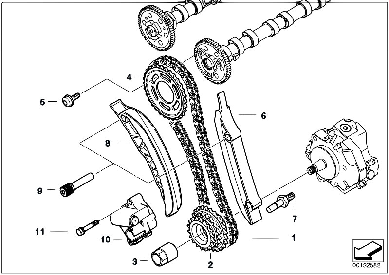 Original Parts for E90 330d M57N2 Sedan / Engine/ Timing Gear Timing