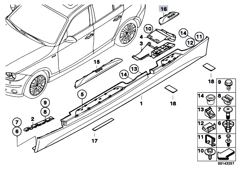 Original Parts for E87N 120i N43 5 doors / Vehicle Trim/ M ... bmw 528i door sill parts diagram 