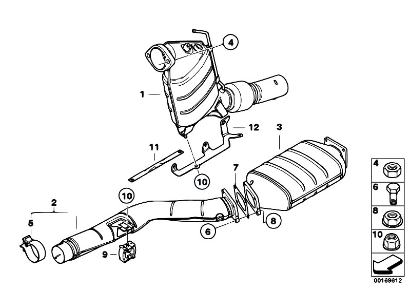 Original Parts for E60 530d M57N Sedan / Exhaust System/ Catalyser