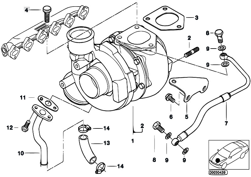 Original Parts for E46 330d M57 Touring / Engine/ Turbo Charger With