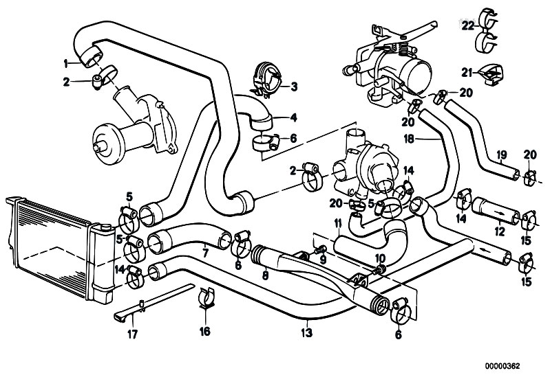 Original Parts for E34 520i M20 Sedan / Engine/ Cooling System Water