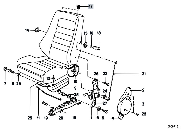 Original Parts for E30 316i M10 4 doors / Seats/ Recaro Sports Seat