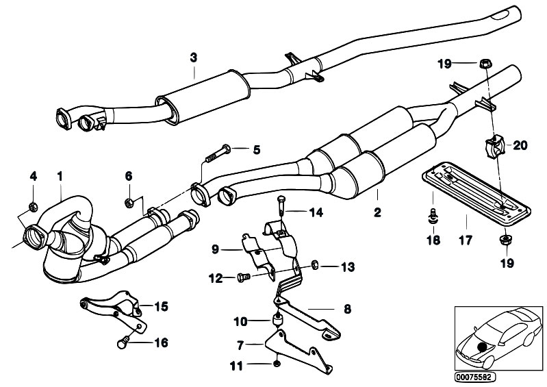 Original Parts for E39 525d M57 Touring / Exhaust System/ Catalytic