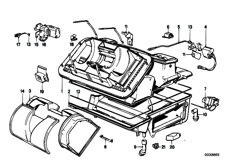Original Parts For E30 M3 S14 Cabrio Heater And Air Conditioning Air Conditioning Unit Parts