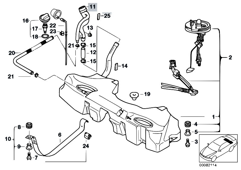 Original Parts for E39 M5 S62 Sedan / Fuel Supply/ Fuel Tank eStore