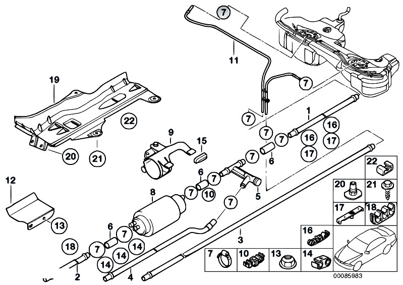 Original Parts for E46 330d M57 Sedan / Fuel Supply/ Fuel ... e46 fuel filter diagram 