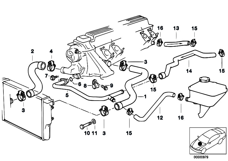 Original Parts for E38 725tds M51 Sedan Engine Cooling Original Parts for E38 725tds M51 Sedan Engine Cooling