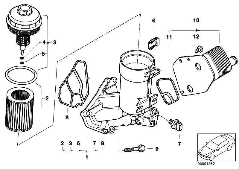 Original Parts for E46 320d M47N Touring / Engine/ Lubricat Syst Oil